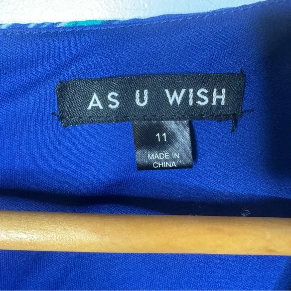 As U Wish Cutout Print Dress Aztec southwest side cutout blue green print - Picture 4 of 5